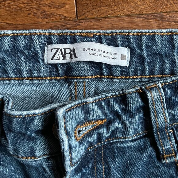 Zara Women’s US 8 Medium-Wash High-Rise Straight Jeans - Picture 2 of 8
